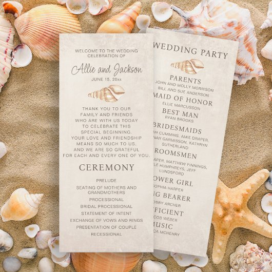 Strand Schelpen Zand Trouwprogramma Bruidsfeest