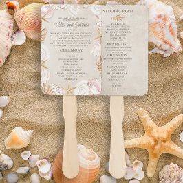 Strand Schelpen Zand Trouwprogramma Bruidsfeest Handwaaier