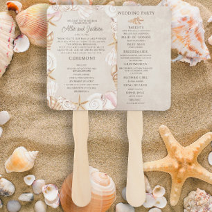 Strand Schelpen Zand Trouwprogramma Bruidsfeest Handwaaier