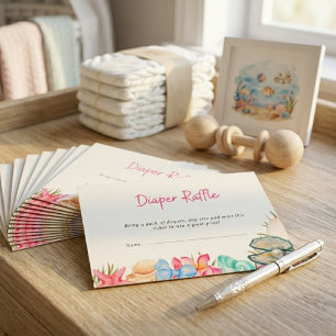 Strand Schelpen Zie je snel Baby Shower Informatiekaartje