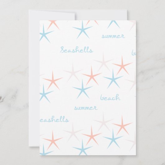 Strand Schelpen Zomerfeest Uitnodiging (Achterkant)