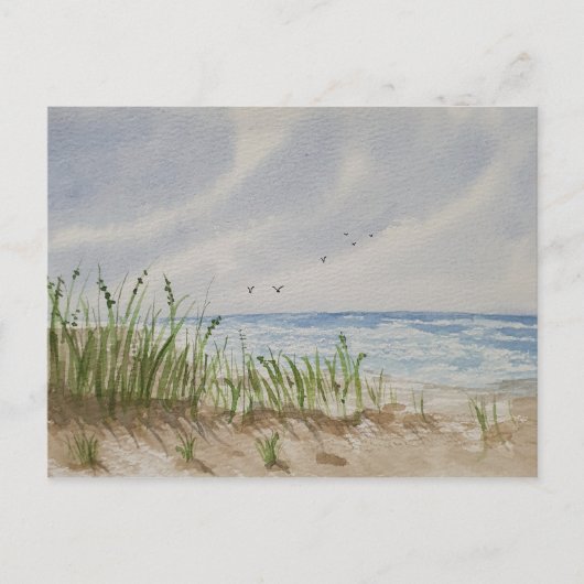 Strand schilderij uitnodiging briefkaart (Voorkant)