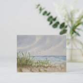 Strand schilderij uitnodiging briefkaart (Staand voorkant)