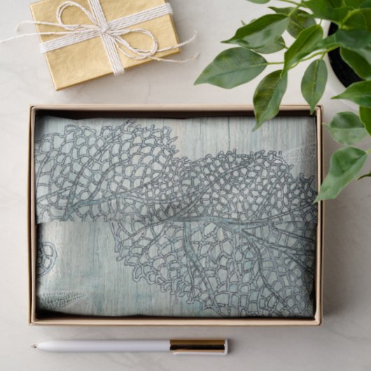  strand Schroop Blauw hout Ontvlechting Tissuepapier (Geschenk)