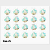 Strand & Seagull Boek Bord aan te passen Ronde Sticker (Vel)
