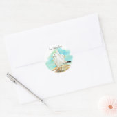 Strand & Seagull Boek Bord aan te passen Ronde Sticker (Envelop)