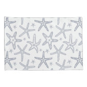 Strand Sealife Zeesterren Blauw en Wit Patroon Kussensloop (Achterkant-Rechts)