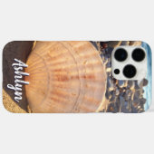 Strand Seashell Foto Monogram Naam Script Stijlvol Case-Mate iPhone Case (Achterkant (horizontaal))