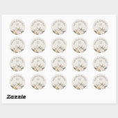 Strand Seashells Bloemen bruiloft Ronde Sticker (Vel)