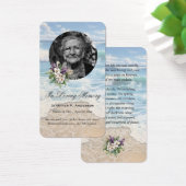 Strand Seashore Floral Foto Memorial Gebed Kaarten Visitekaartje (Bureau)