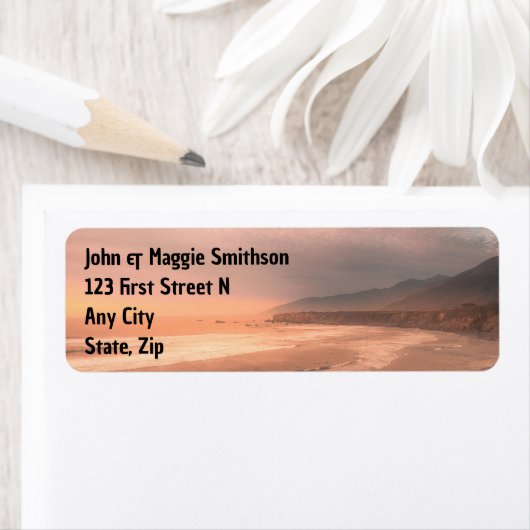 Strand Serene Vreedzaam Landschap Oceaan Zee Etiket (Insitu)