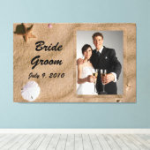 Strand Serenity Bruiloft Foto Verpakt Canvas (Insitu (Houten vloer))