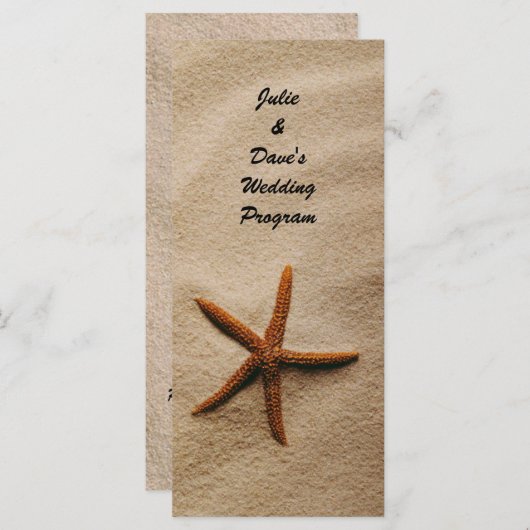 Strand Serenity Trouwprogramma Kaart (Voorkant / Achterkant)
