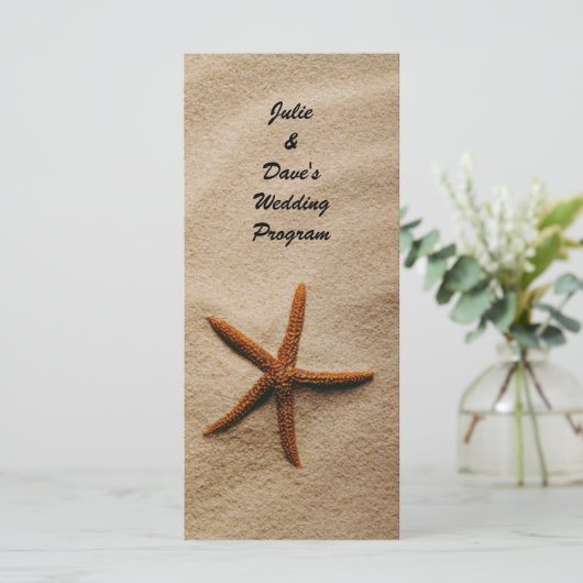 Strand Serenity Trouwprogramma Kaart (Staand voorkant)