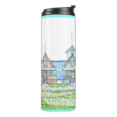 Strand Shack Life 1; Thermische Tumbler; Cyaan Thermosbeker (Gedraaid links)