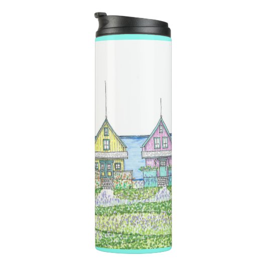 Strand Shack Life 1; Thermische Tumbler; Cyaan Thermosbeker (Geroteerd rechts)