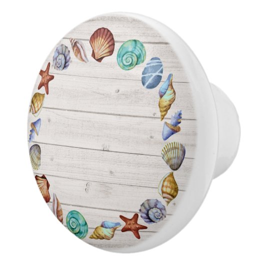 Strand Shell Cirkel Lade Knoppen Donkerder Versie (Rechts)