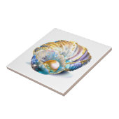 Strand shell fantasie parel mythische schelp glam tegeltje (Zijkant)