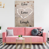 Strand Shell Hart. Live Love Laugh Canvas Afdruk (Insitu (Woonkamer))