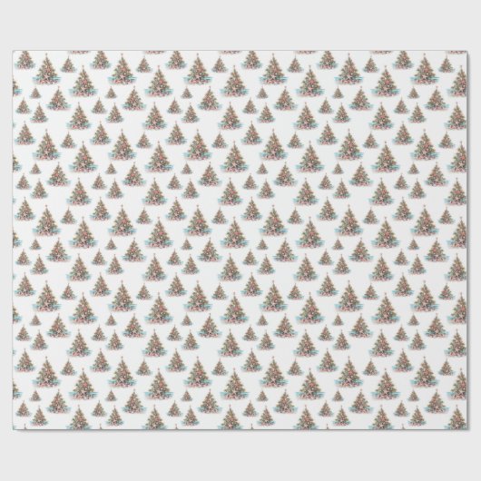 Strand Shell Kerstboom Patroon Cadeaupapier (Vlak)