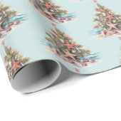 Strand Shell Kerstboom Patroon Cadeaupapier (Rol Hoek)