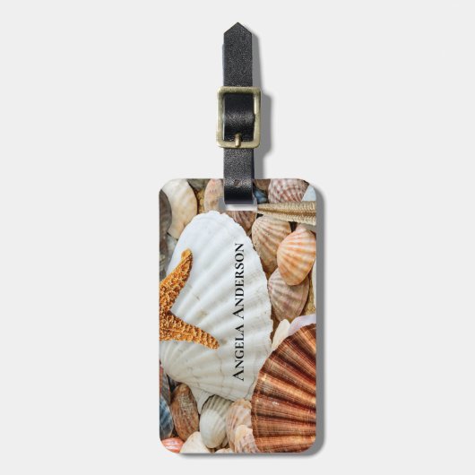 strand Shells Starfish Bagagelabel (Voorkant verticaal)