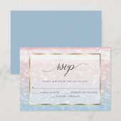 strand Shimmer roze Ocean Waters RSVP Kaartje (Voorkant / Achterkant)