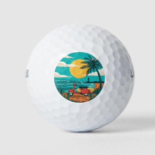 Strand shirt, Vakantie, Zomervakantie Golfballen (Voorkant)