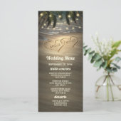 Strand Shore Hearts in het Zand Bruiloft Menu Kaar (Staand voorkant)