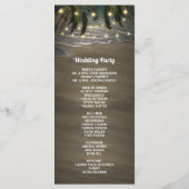 Strand Shore Palm Tree rustieke bruiloft programma Programmakaart (Achterkant)