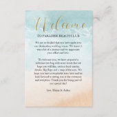 Strand Shoreline Bestemming Bruiloft Welkom Informatiekaartje (Voorkant)
