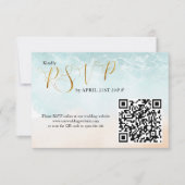 Strand Shoreline Bestemming Huwelijk QR Code RSVP Kaartje (Voorkant)