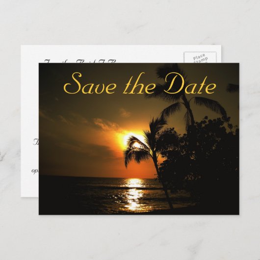 Strand Shoreline bruiloft Aankondigingskaart (Voorkant / Achterkant)