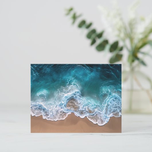 Strand Shoreline Waves Briefkaart (Staand voorkant)