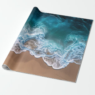Strand Shoreline Waves Decoupage Cadeaupapier