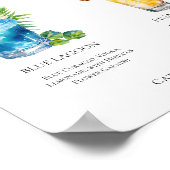 Strand Signature Cocktails Bruiloft Menu Poster (Hoek)