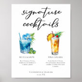 Strand Signature Cocktails Bruiloft Menu Poster (Voorkant)
