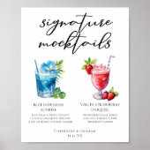 Strand Signature Mocktails Zomer Menu Poster (Voorkant)