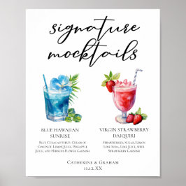Strand Signature Mocktails Zomer Menu Poster