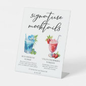 Strand Signature Mocktails Zomer Menu Reclamebord Met Voetstuk (Voorkant)