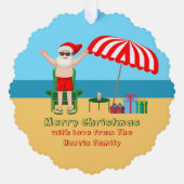 Strand Sinterklaas Schattigee Custom Vrolijk Kerst Ornament Kaart (Voorkant)