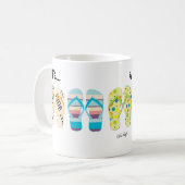 Strand Slippers Het leven is beter op het strand. Koffiemok (Voorkant links)