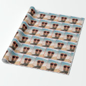 Strand slippers met rode zonnebril cadeaupapier (Uitgerold)