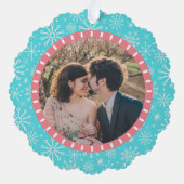 Strand Sneeuwvlokken nautische kust 2 aangepaste f Ornament Kaart (Achterkant)