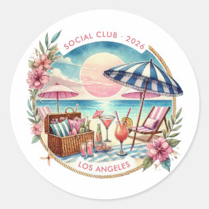 Strand Social Club Meisjesuitje Weekend Op Maat Ronde Sticker