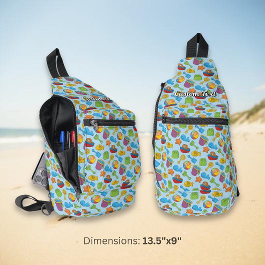 Strand Speelgoed Iconen Patroon Sling Bag