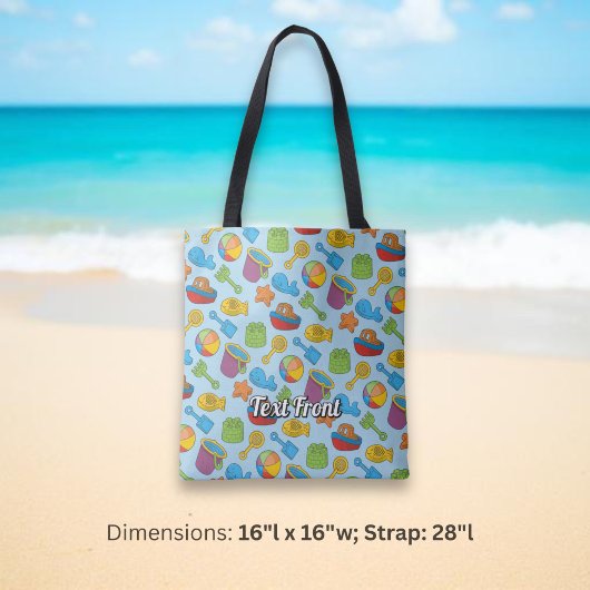 Strand Speelgoed Iconen Patroon Tote Bag