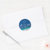 Strand Spelen van Woorden Ronde Sticker (Envelop)