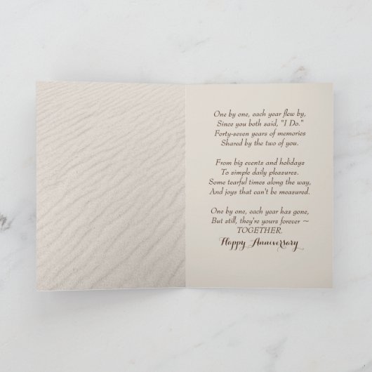 strand Starfish 47e Jubileum Kaart (Binnen)