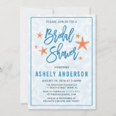 Strand Starfish bruids douche uitnodiging (Voorkant)